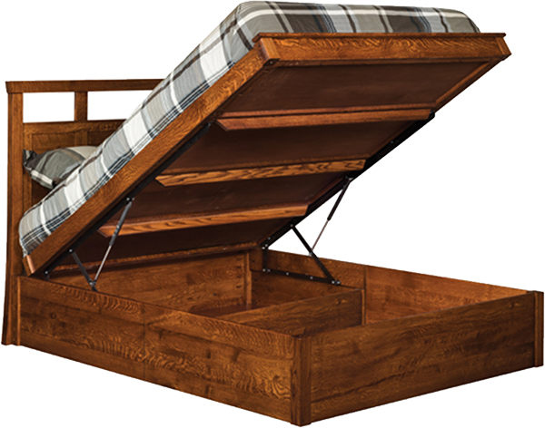 Amish Made Storage Lift Bed by Honey Run Wood Craft